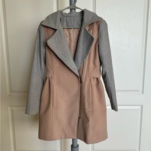 Neutral 2 toned pea coat